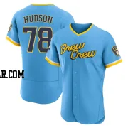 Bryan Hudson Men's Milwaukee Brewers Blue Authentic Powder 2022 City Connect Jersey