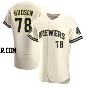 Bryan Hudson Men's Milwaukee Brewers Cream Authentic Home Jersey