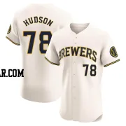 Bryan Hudson Men's Milwaukee Brewers Cream Elite Home Jersey