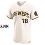 Bryan Hudson Men's Milwaukee Brewers Cream Elite Home Jersey