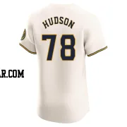 Bryan Hudson Men's Milwaukee Brewers Cream Elite Home Jersey