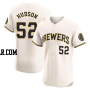 Bryan Hudson Men's Milwaukee Brewers Cream Elite Home Jersey