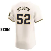 Bryan Hudson Men's Milwaukee Brewers Cream Elite Home Jersey