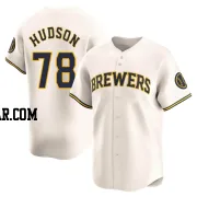 Bryan Hudson Men's Milwaukee Brewers Cream Limited Home Jersey