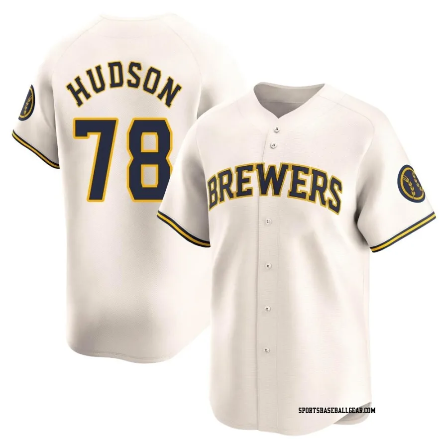 Bryan Hudson Men's Milwaukee Brewers Cream Limited Home Jersey