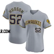 Bryan Hudson Men's Milwaukee Brewers Gray Elite Road Jersey