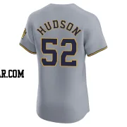 Bryan Hudson Men's Milwaukee Brewers Gray Elite Road Jersey