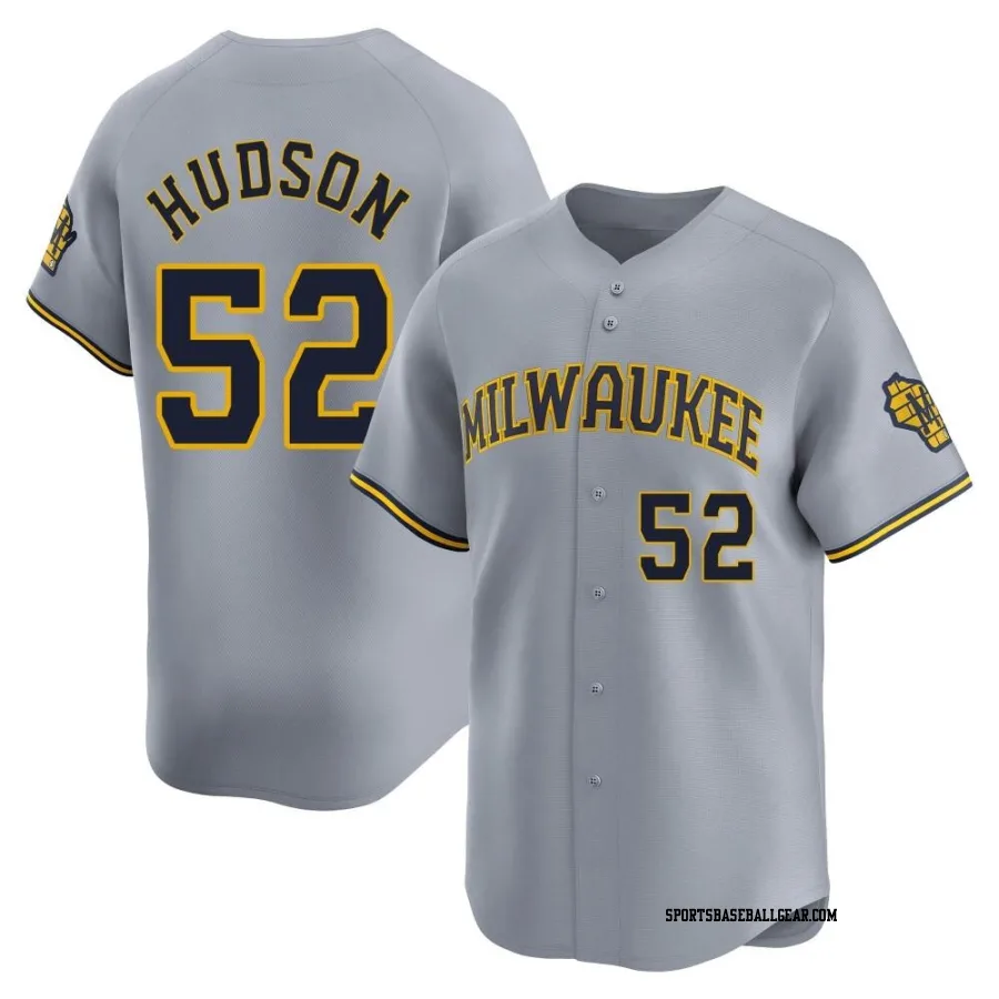 Bryan Hudson Men's Milwaukee Brewers Gray Limited Away Jersey