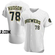 Bryan Hudson Men's Milwaukee Brewers White Authentic Alternate Jersey