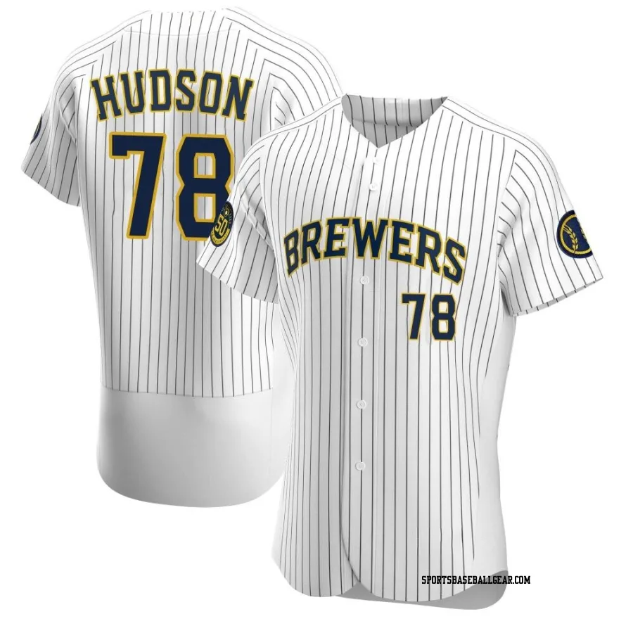 Bryan Hudson Men's Milwaukee Brewers White Authentic Alternate Jersey