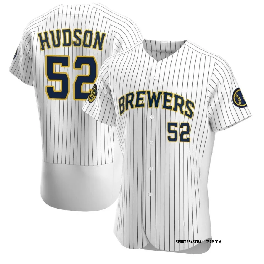 Bryan Hudson Men's Milwaukee Brewers White Authentic Alternate Jersey