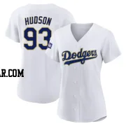 Bryan Hudson Women's Los Angeles Dodgers White/Gold Replica 2021 Gold Program Player Jersey