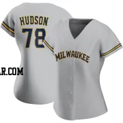 Bryan Hudson Women's Milwaukee Brewers Gray Authentic Road Jersey