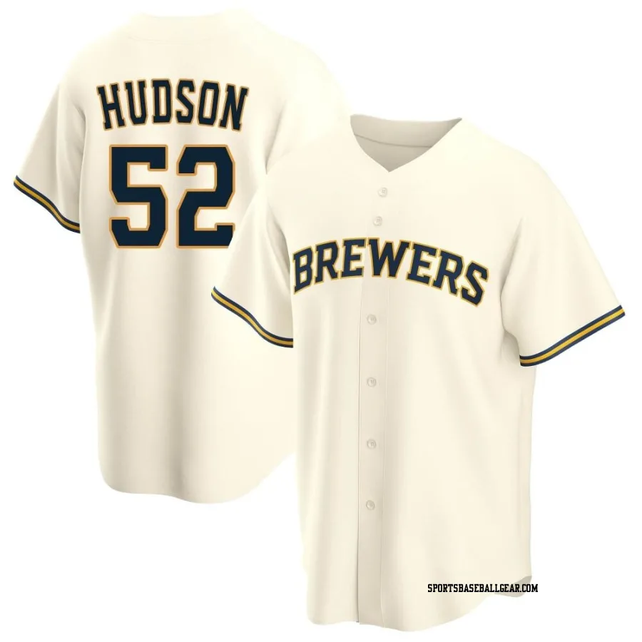 Bryan Hudson Youth Milwaukee Brewers Cream Replica Home Jersey