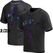 Bryan King Men's Houston Astros Black Holographic Replica Alternate Jersey