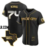 Bryan King Men's Houston Astros Black/Gold Authentic 2023 Space City Ready 2 Reign Flex Base Jersey