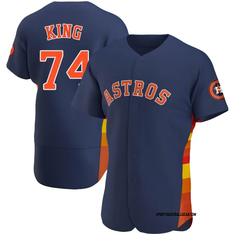 Bryan King Men's Houston Astros Navy Authentic Alternate Jersey