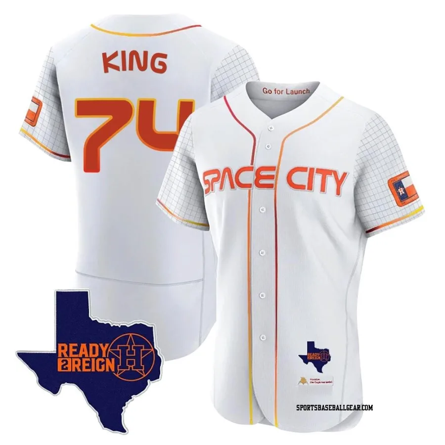 Bryan King Men's Houston Astros White Authentic 2023 Space City Ready 2 Reign Flex Base Jersey