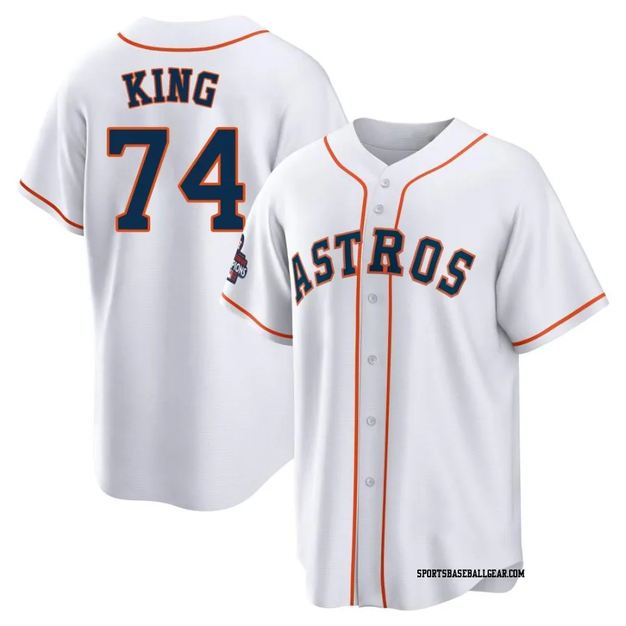 Bryan King Men's Houston Astros White Replica 2022 World Series Champions Home Jersey