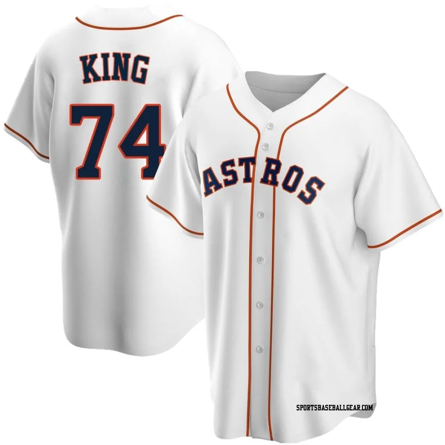 Bryan King Men's Houston Astros White Replica Home Jersey