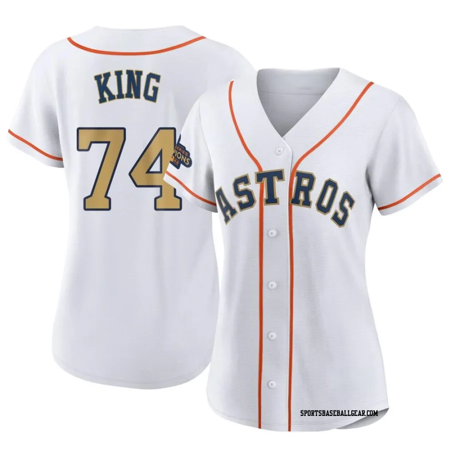 Bryan King Women's Houston Astros Gold Replica White 2023 Collection Jersey