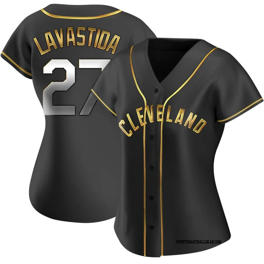 Bryan Lavastida Women's Cleveland Guardians Black Golden Replica Alternate Jersey