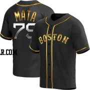 Bryan Mata Men's Boston Red Sox Black Golden Replica Alternate Jersey