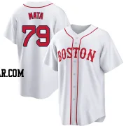 Bryan Mata Men's Boston Red Sox White Replica 2021 Patriots' Day Jersey