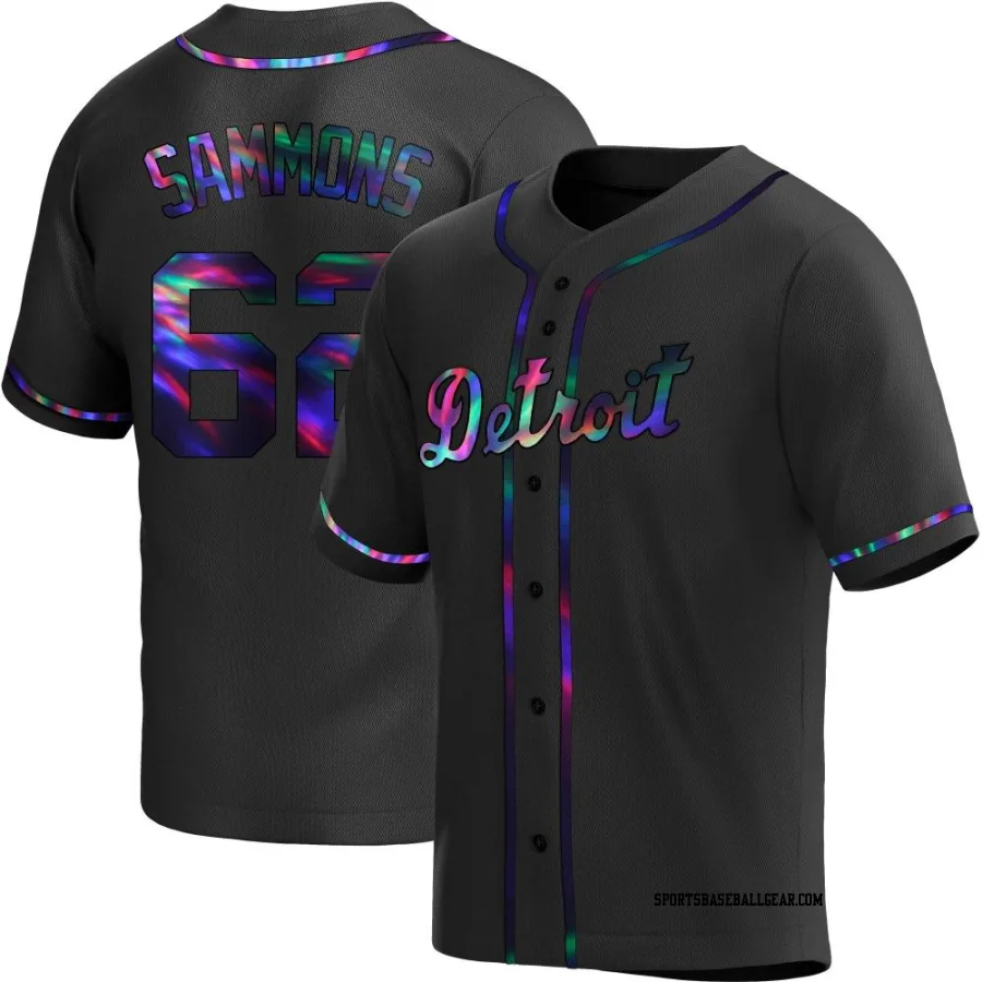 Bryan Sammons Men's Detroit Tigers Black Holographic Replica Alternate Jersey