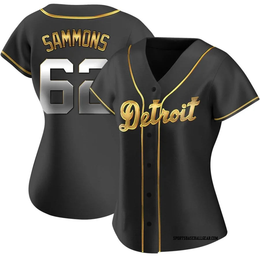 Bryan Sammons Women's Detroit Tigers Black Golden Replica Alternate Jersey