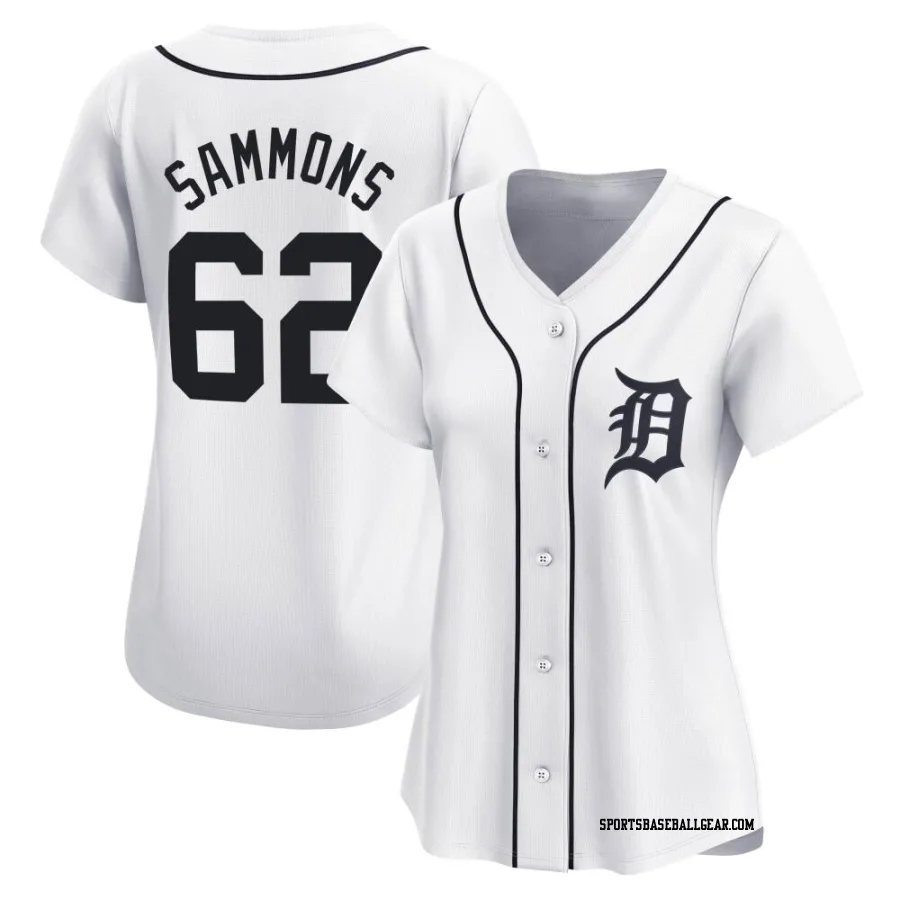 Bryan Sammons Women's Detroit Tigers White Limited Home Jersey