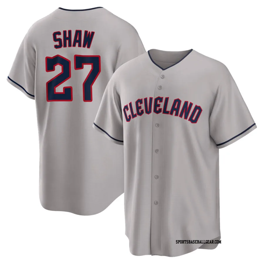 Bryan Shaw Men's Cleveland Guardians Gray Replica Road Jersey