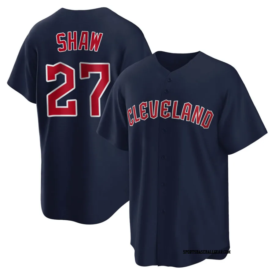 Bryan Shaw Youth Cleveland Guardians Navy Replica Alternate Jersey