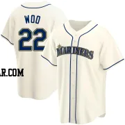 Bryan Woo Men's Seattle Mariners Cream Replica Alternate Jersey