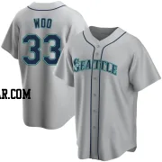 Bryan Woo Men's Seattle Mariners Gray Replica Road Jersey