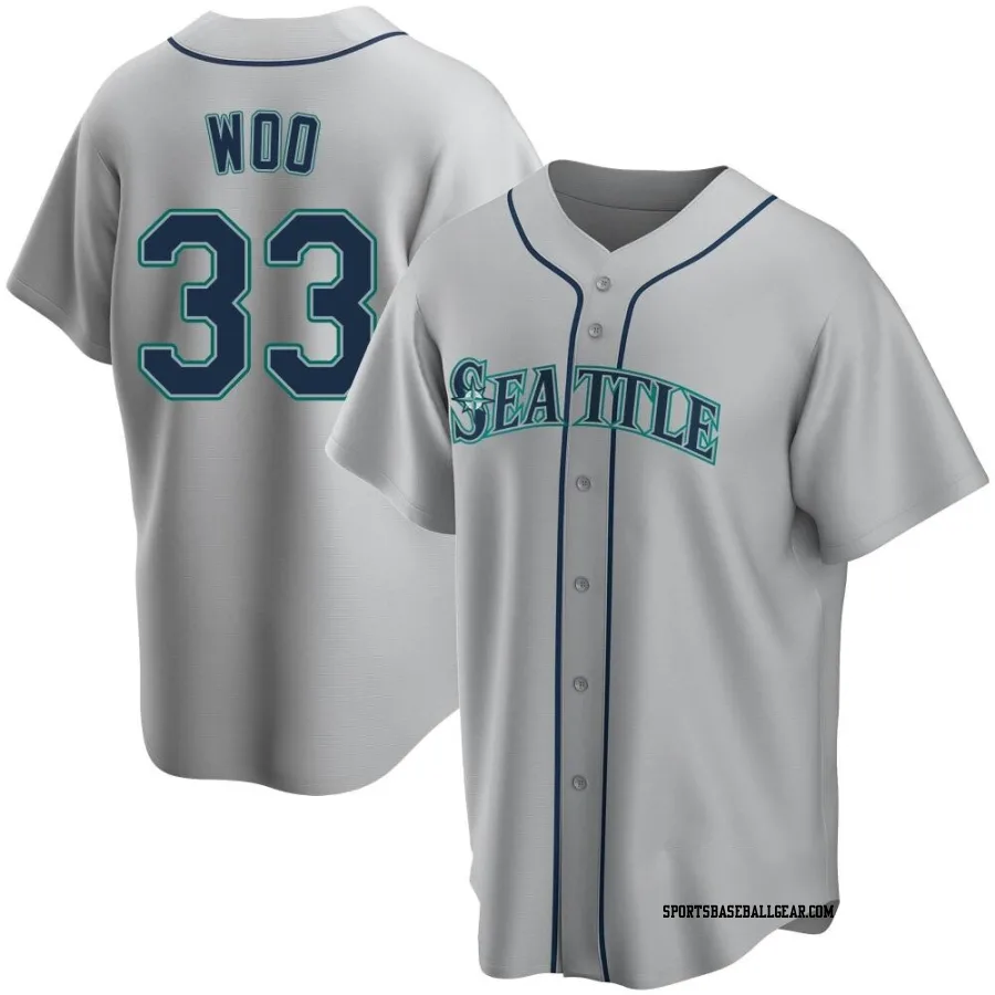 Bryan Woo Men's Seattle Mariners Gray Replica Road Jersey