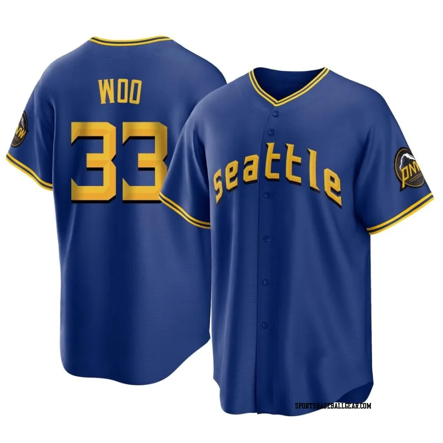 Bryan Woo Men's Seattle Mariners Royal Replica 2023 City Connect Jersey