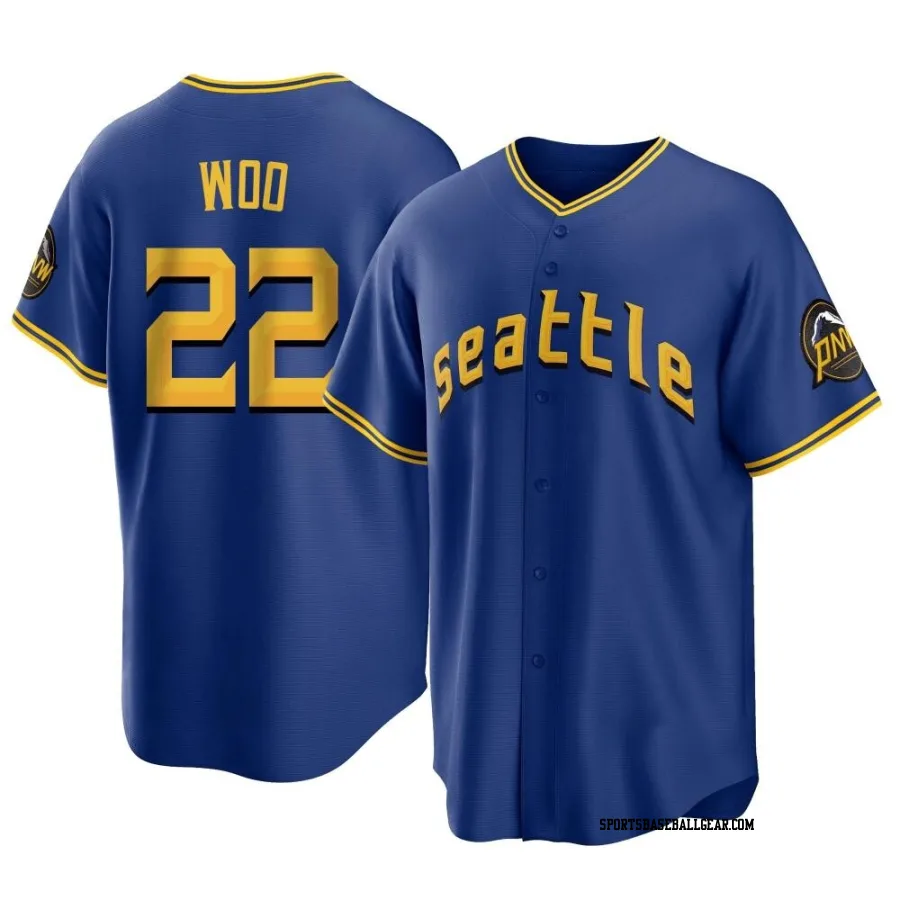 Bryan Woo Men's Seattle Mariners Royal Replica 2023 City Connect Jersey