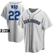 Bryan Woo Men's Seattle Mariners White Replica Home Cooperstown Collection Jersey