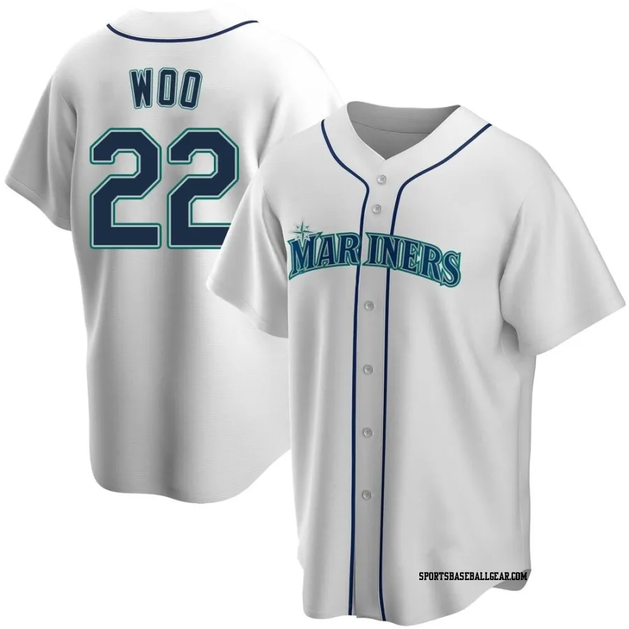 Bryan Woo Men's Seattle Mariners White Replica Home Jersey