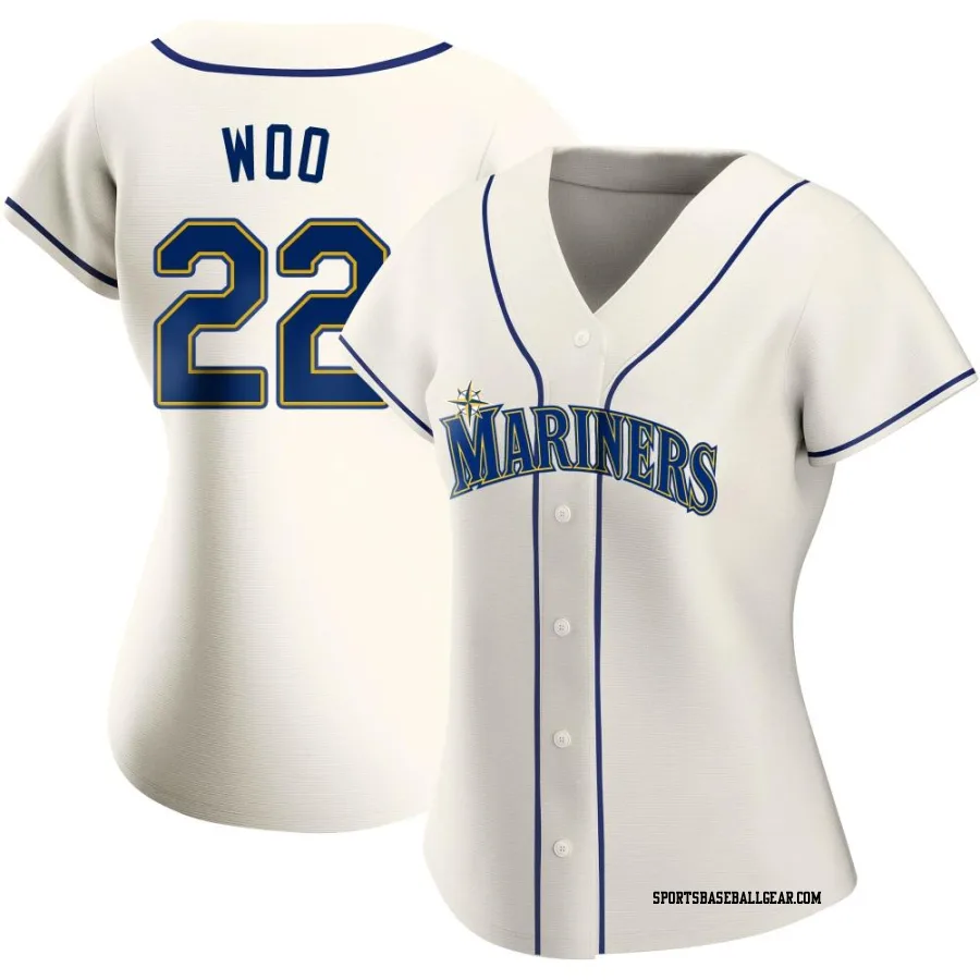 Bryan Woo Women's Seattle Mariners Cream Authentic Alternate Jersey