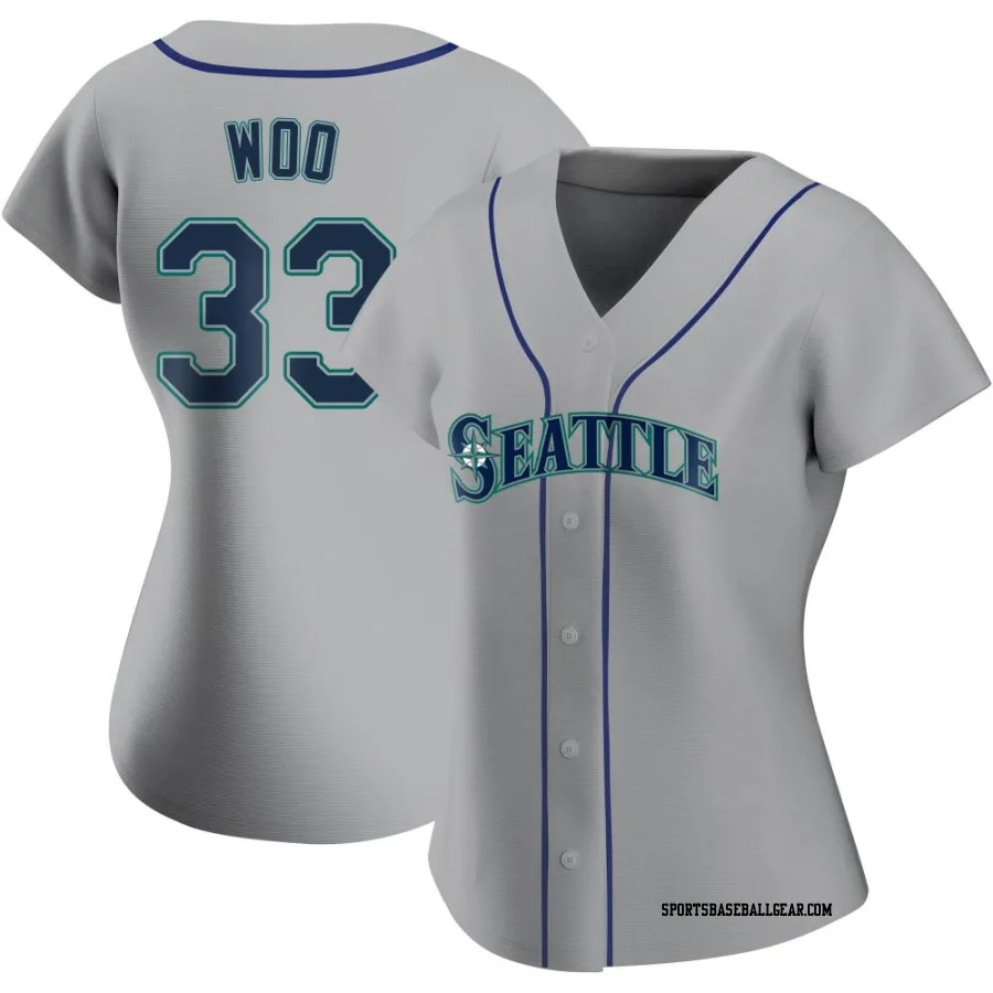 Bryan Woo Women's Seattle Mariners Gray Authentic Road Jersey