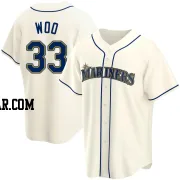 Bryan Woo Youth Seattle Mariners Cream Replica Alternate Jersey