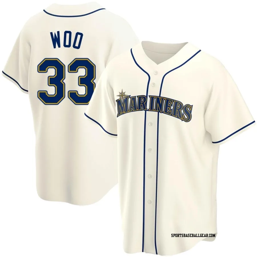 Bryan Woo Youth Seattle Mariners Cream Replica Alternate Jersey