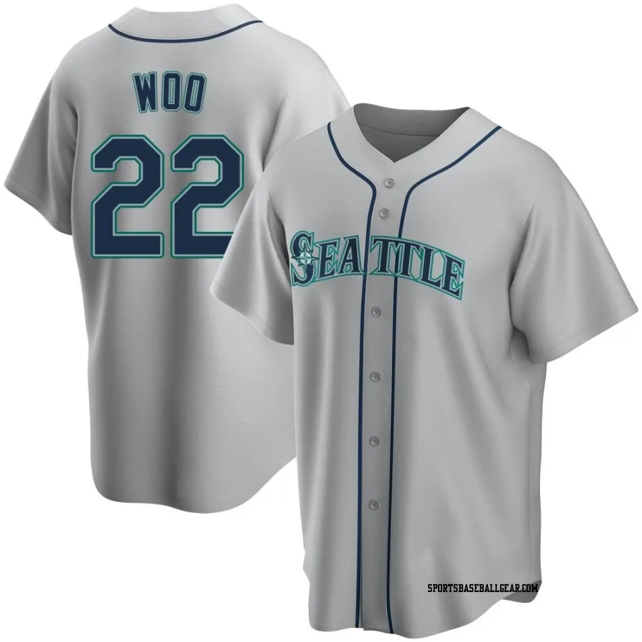 Bryan Woo Youth Seattle Mariners Gray Replica Road Jersey