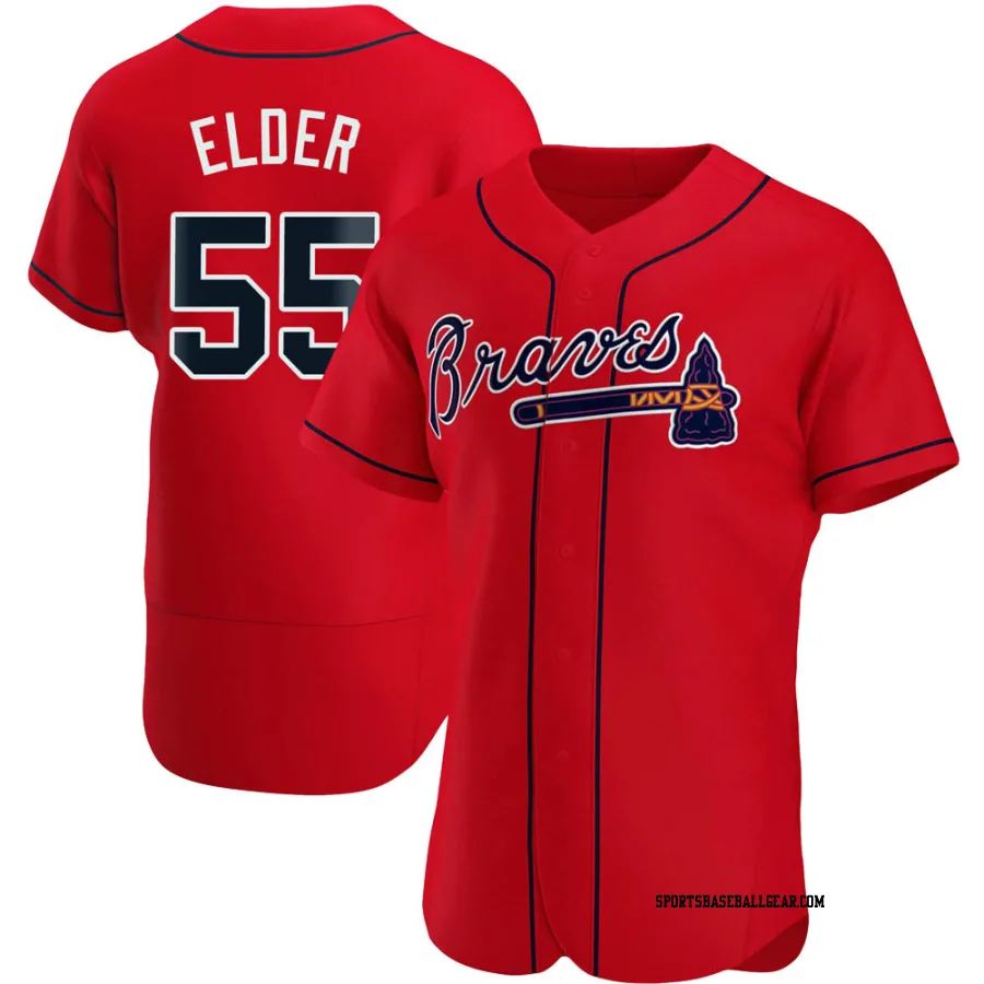 Bryce Elder Men's Atlanta Braves Red Authentic Alternate Jersey