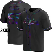 Bryce Elder Youth Atlanta Braves Black Holographic Replica Alternate Jersey