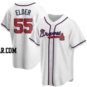 Bryce Elder Youth Atlanta Braves White Replica Home Jersey