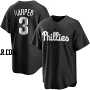 Bryce Harper Men's Philadelphia Phillies Black/White Replica Jersey