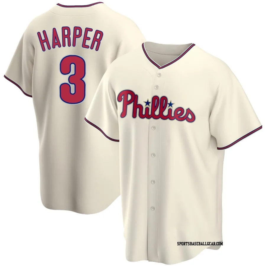 Bryce Harper Men's Philadelphia Phillies Cream Replica Alternate Jersey